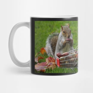 squirrel with shopping cart Mug